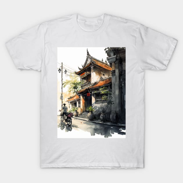 Old Town in Japan T-Shirt by MaitionDesigns 